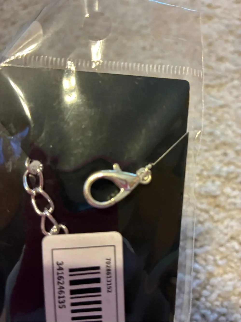 Dog Necklace with Pink Crystals .Chain and crystal pink heart  NWT